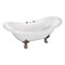 Aqua Eden Clawfoot Bathtubs, 61 L, 30.13 W, White/Brushed Nickel, Cast Iron VCT7DS6130NC8 - alternate 1